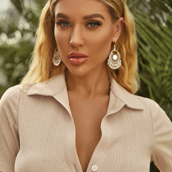 Any 3/$25! Silver Boho Mirrored Fringe Drop Earrings - Picture 4 of 7